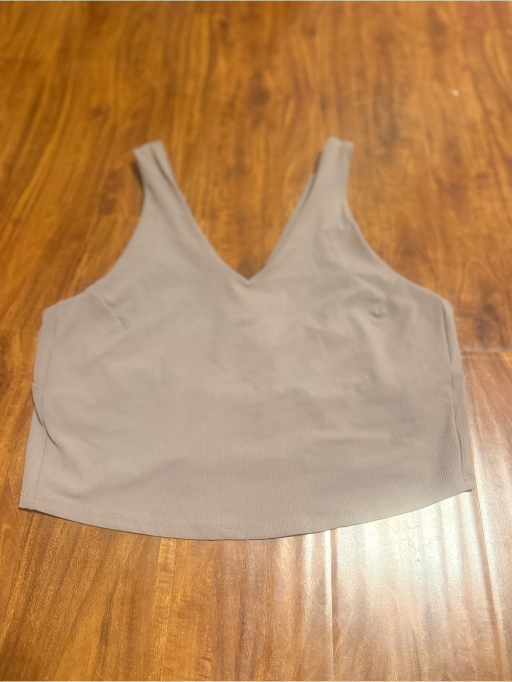 all in motion Ribbed V-Neck Tank Top - Taupe Gray